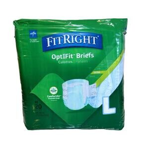 FitRight OptIFit Briefs NEW 20 Count Extra Size Large Adult Diapers
